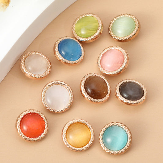 16L Round Resin Metal Shirt Buttons 55 Pack (11 Colors)