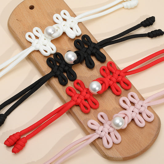 30cm Long Linen Chinese Knot Button, Handmade Frog Closure 4pcs