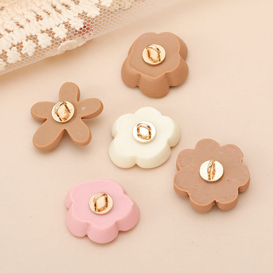 15 Boutons en Résine Colorés en Forme de Fleurs pour Pulls d'Enfants, Paquet de 75