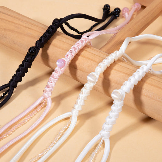 40cm Long Snake Knot Crystal Braid Frog Chinese Knot Button 4pcs