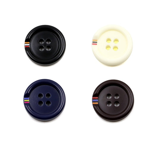 Boutons ronds à quatre trous imprimés en couleur en résine de 15-25 mm, pack de 40