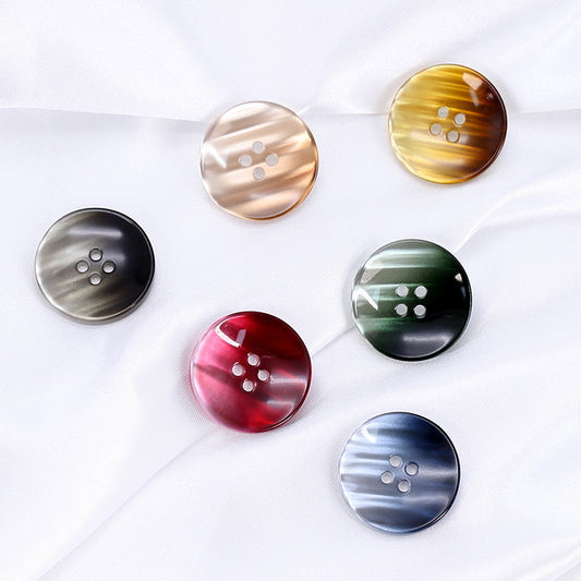 15-30mm Gradient Pearlescent Resin Round Buttons 30 Pack