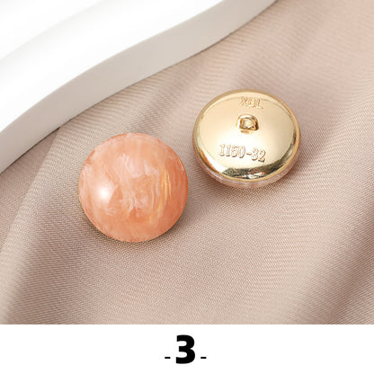 7-Color Pearlescent Resin Cat's Eye Buttons with Metal Base 35 Pack