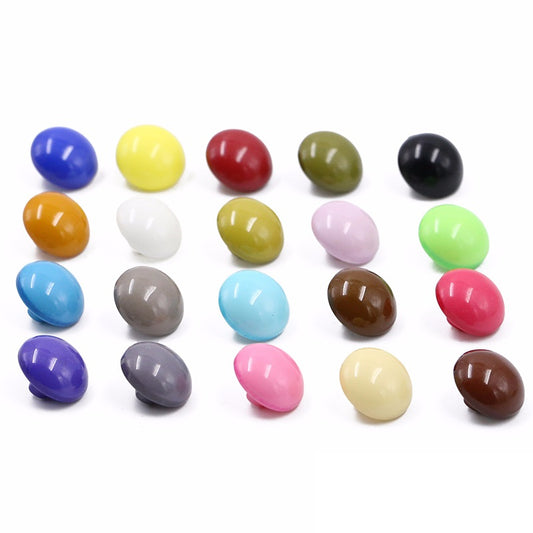 20 Candy-Colored Round Mushroom Resin Buttons 100 Pack