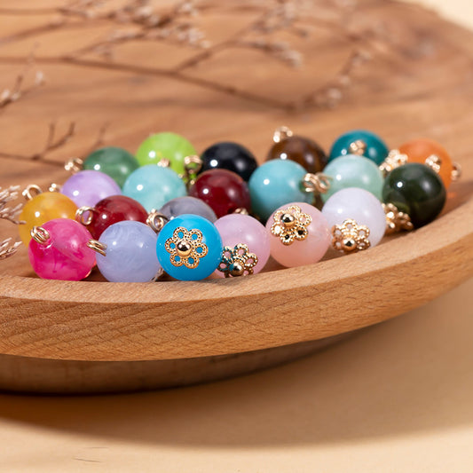 10mm 21-Color Acrylic Bead Chinese Cheongsam Buttons 63 Pack