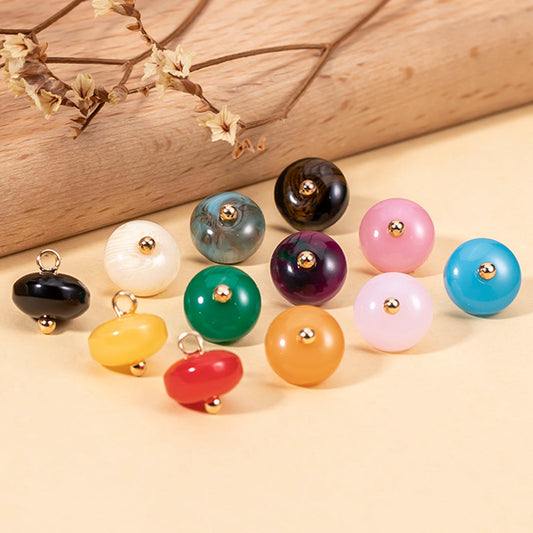 Chinese Resin Oblong Bead Button for Cheongsam Hanfu 60 Pack