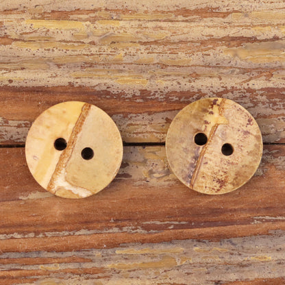 18-40L Natural Bamboo Two-Hole Buttons 30 Pack (6 Sizes)