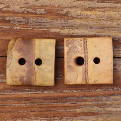 44L Firkantet Original Økologisk Naturlig Bambus To-Hulls Knapper 10Pcs