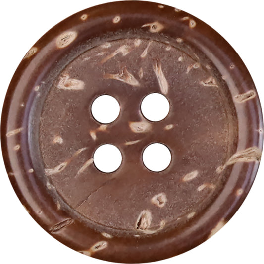 18-32L Natural Dark Brown Coconut Shell Buttons 60 Pack