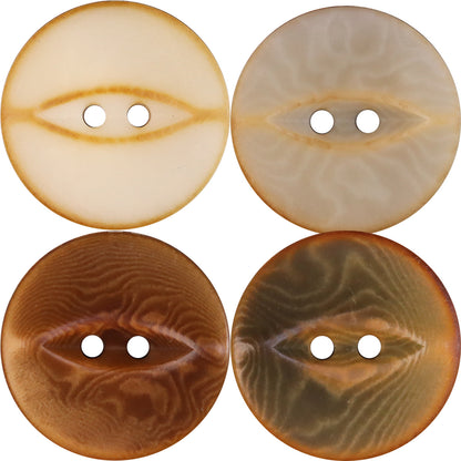 Natuurlijke Roodbruin Grijze Fish-Eye Palmnoot Schelp Knopen 20 Pack