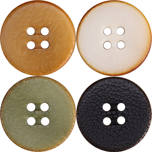 Cracked Natural Fruit Buttons Black Green White Ginger Yellow 100 Pack