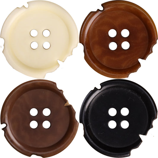 Cracks Irregular Tagut Nut Corozo Buttons 100 Pack (5 Sizes)