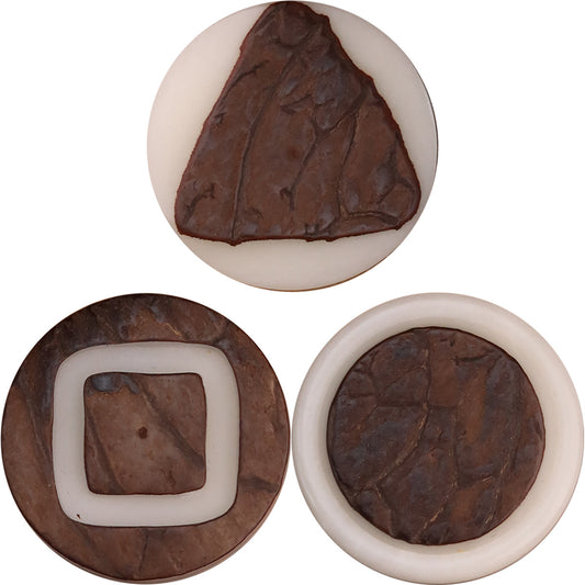 Natural Bark White Wood Grain Corozo Button 20 Pack(4 Sizes)