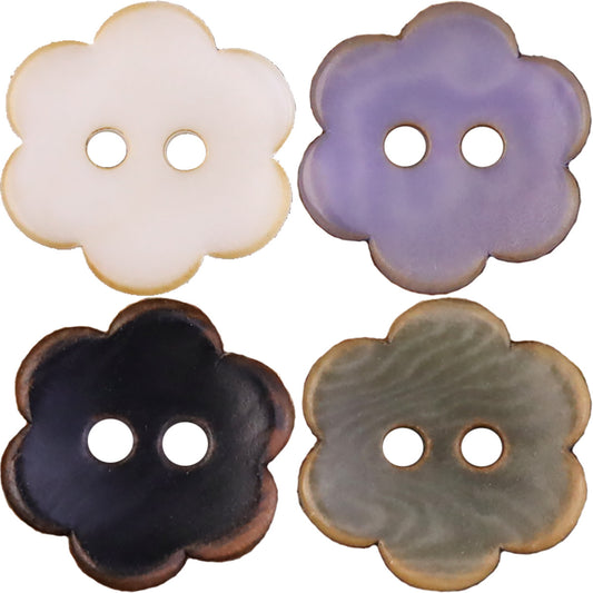 Boutons en Corozo Écologiques en Forme de Fleurs pour Vêtements d'Enfants - Pack de 20