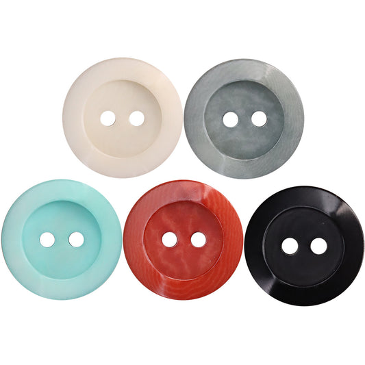 Sky Blue Irregular Surface Corozo 2 Hole Buttons for Shirts Cardigans 20 Pack