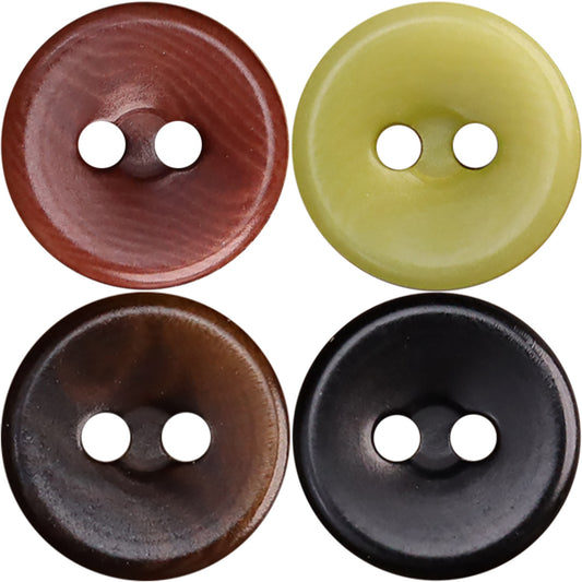 11.5MM Natural Tagut Nut Corozo Two-Hole Buttons 20 Pack (4 Colors)