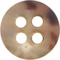 14MM Beige-Svart Rund Fire-Hulls Flat Gul Kuskinnsknapper 10stk