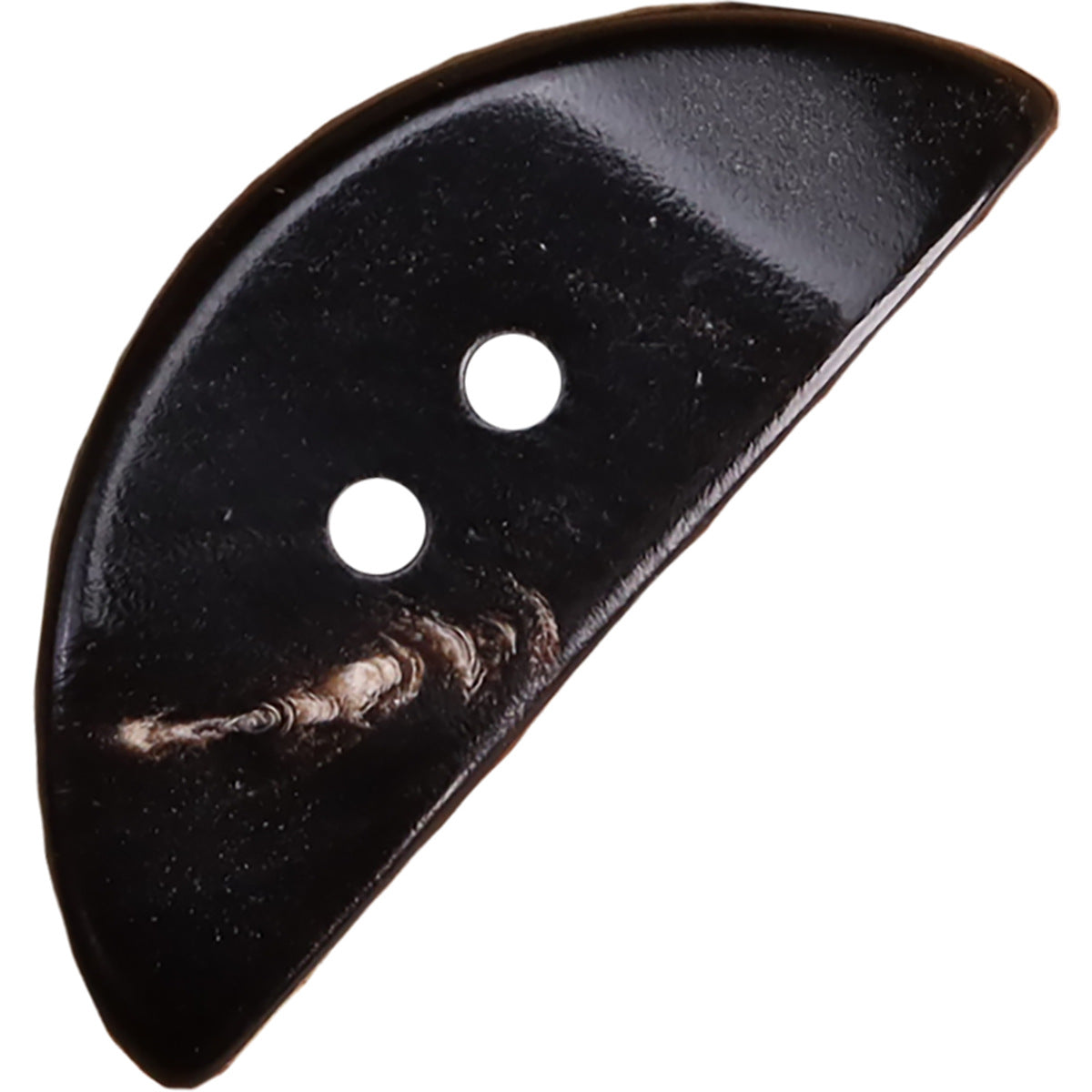 Black Irregular Triangular Half-Moon Natural Horn Buttons 4pcs