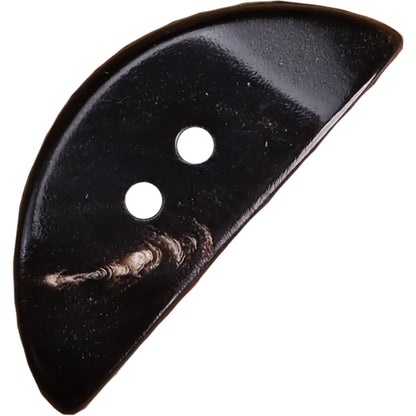 Black Irregular Triangular Half-Moon Natural Horn Buttons 4pcs