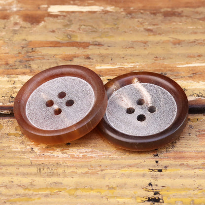 32L Light Coffee Matte Rock-Like Texture Horn Buttons 20pcs