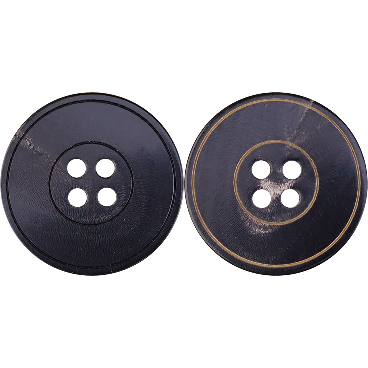 15-25mm Flat Grooved Laser Horn Buttons for Jackets 20 Pack (5 Sizes)