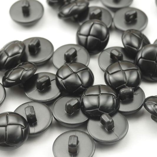 15mm Black Plastic Woven Ball-Shaped High-Stem Button 100pcs