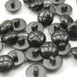 Botão em forma de bola tecida de plástico preto de 15mm com haste alta 100pcs