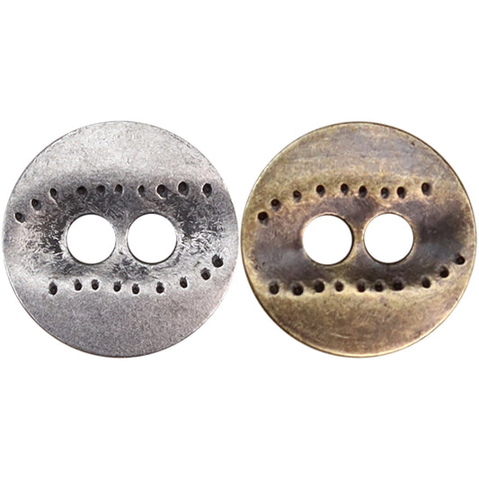 11.5mm Two-Hole Irregular Textured Metal Shirt Buttons 24 Pack