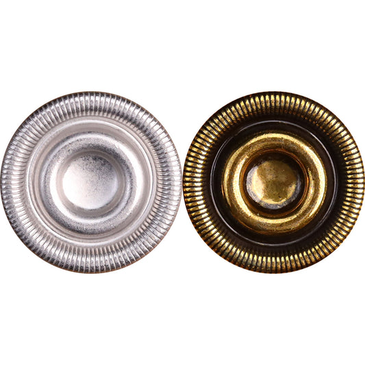 23mm Antique Gold Silver Heavy-Duty Zinc Alloy Metal Hand-Sewn Buttons 12 Pack