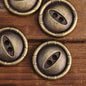 Fish-Eye Antique Bronze Silver Zinc Alloy Metal Buttons 20 Pack