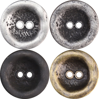 Antiqued Heavy Rust Two-Hole Metal Buttons for Men's Jackets 20 Pack