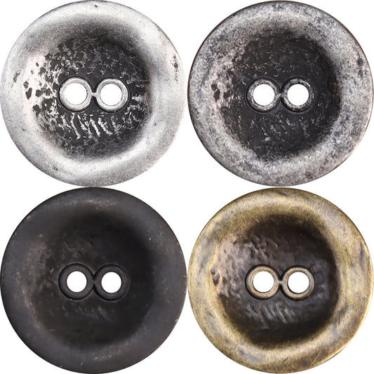 Antiqued Heavy Rust Two-Hole Metal Buttons for Men's Jackets 20 Pack