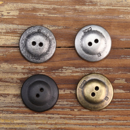 Antiqued Heavy Rust Two-Hole Metal Buttons for Men's Jackets 20 Pack