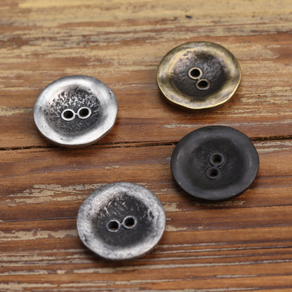 Antiqued Heavy Rust Two-Hole Metal Buttons for Men's Jackets 20 Pack