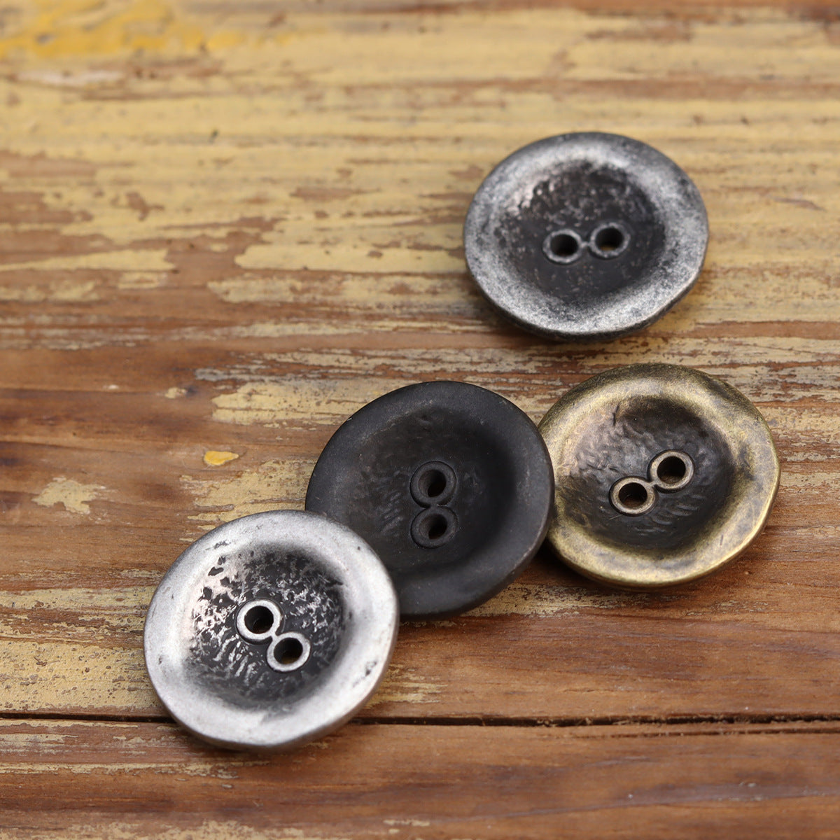 Antiqued Heavy Rust Two-Hole Metal Buttons for Men's Jackets 20 Pack