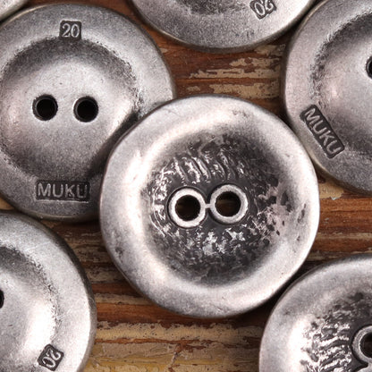 Antiqued Heavy Rust Two-Hole Metal Buttons for Men's Jackets 20 Pack