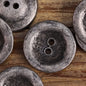 Antiqued Heavy Rust Two-Hole Metal Buttons for Men's Jackets 20 Pack