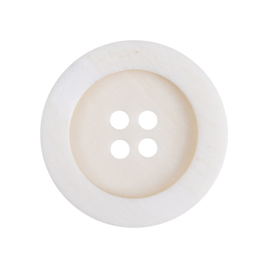 15/20/25mm Off-White Wide-Edged Bovine Bone Buttons 18 Pack