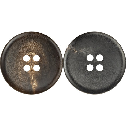 Matte Black Coffee Four-Hole Horn Buttons for Women's Suits 20 Pack