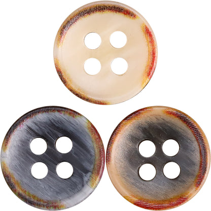 11.5mm Fire-Burned Bowl-Shaped Resin Shirt Buttons 60 Pack