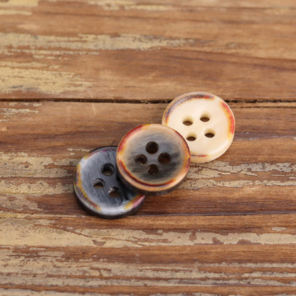 11.5mm Fire-Burned Bowl-Shaped Resin Shirt Buttons 60 Pack