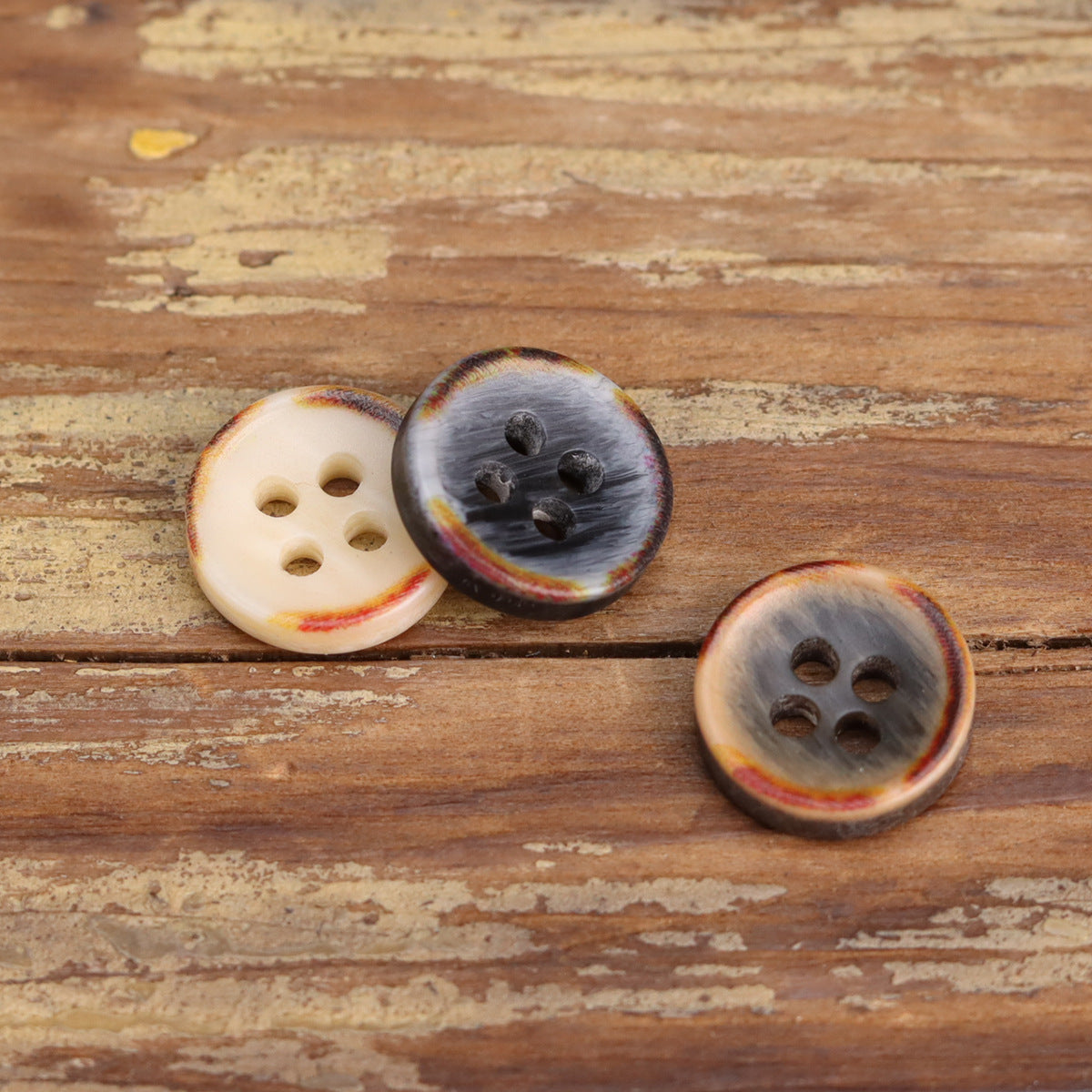 11.5mm Fire-Burned Bowl-Shaped Resin Shirt Buttons 60 Pack