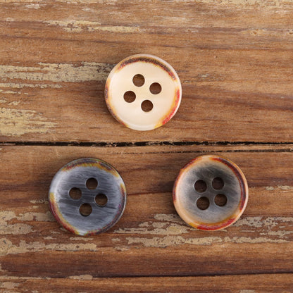 11.5mm Fire-Burned Bowl-Shaped Resin Shirt Buttons 60 Pack