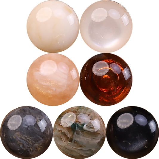 Chinese Style Cat's Eye Resin Metal Combination Buttons 35 Pack