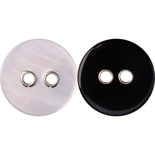 Boutons en métal avec œillets 18L 2 trous noir et blanc, paquet de 30