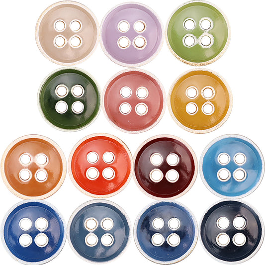 11.5mm 14 Colorful Urea Buttons for Kids' Clothing 70 Pack