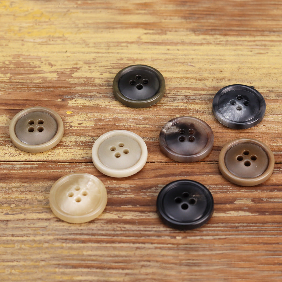 Boutons en urée noir, kaki et beige pour vestes pour hommes, pack de 30