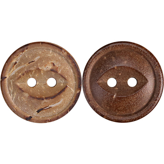 14-32L Natural Coconut Shell Fish-Eye Buttons Mottled Texture 40 Pack