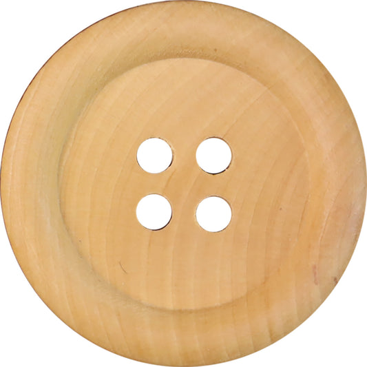 18-44L Natural Solid Wood Round 4 Hole Buttons 40 Pack (8 Sizes)