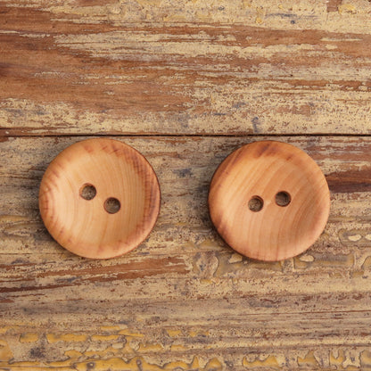 24-40L Bowl-Shaped Natural Wood Two-Hole Buttons 30 Pack